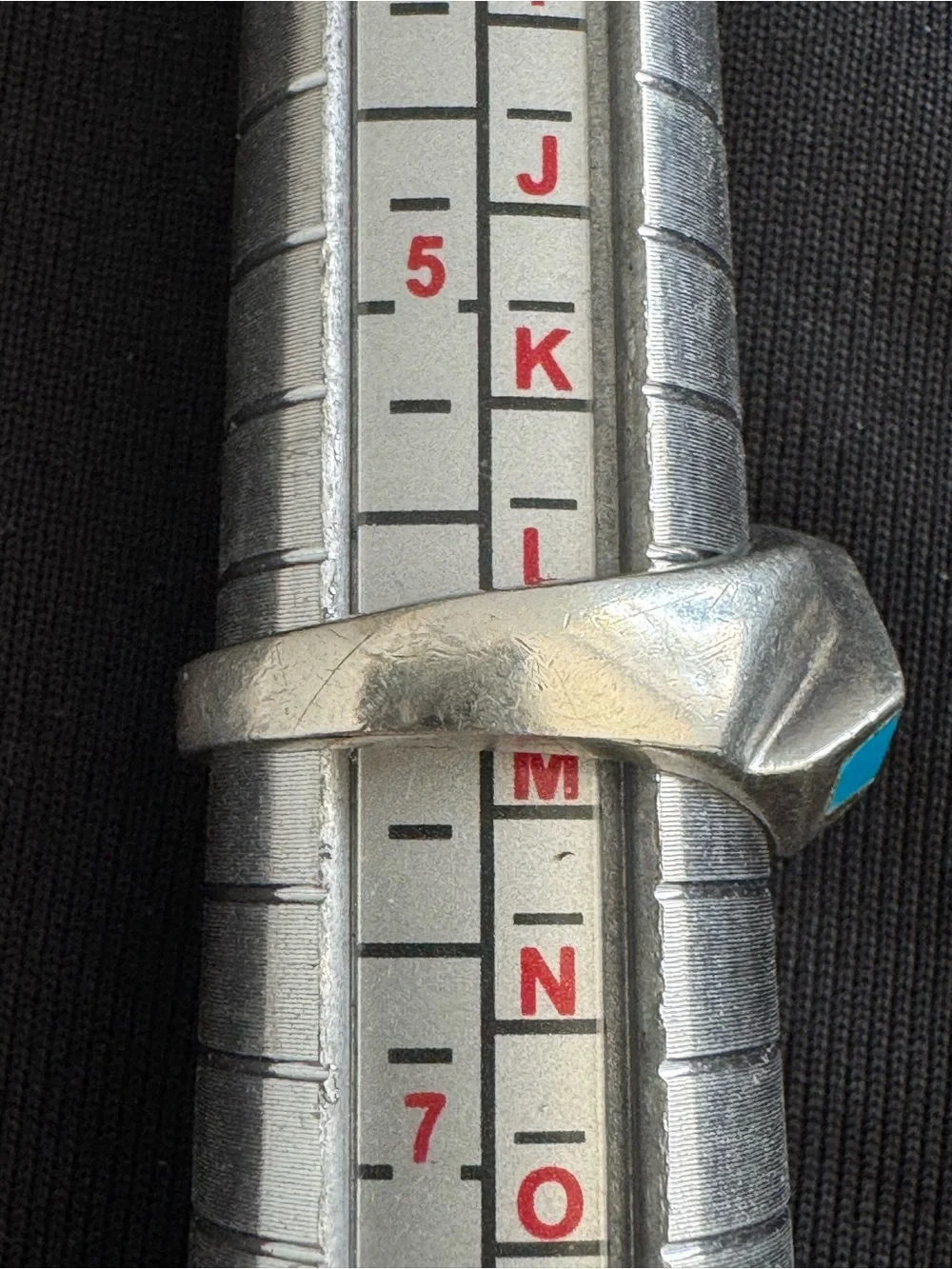 Taxco Sterling Silver Turquoise Ring - Size 6 - Modernist